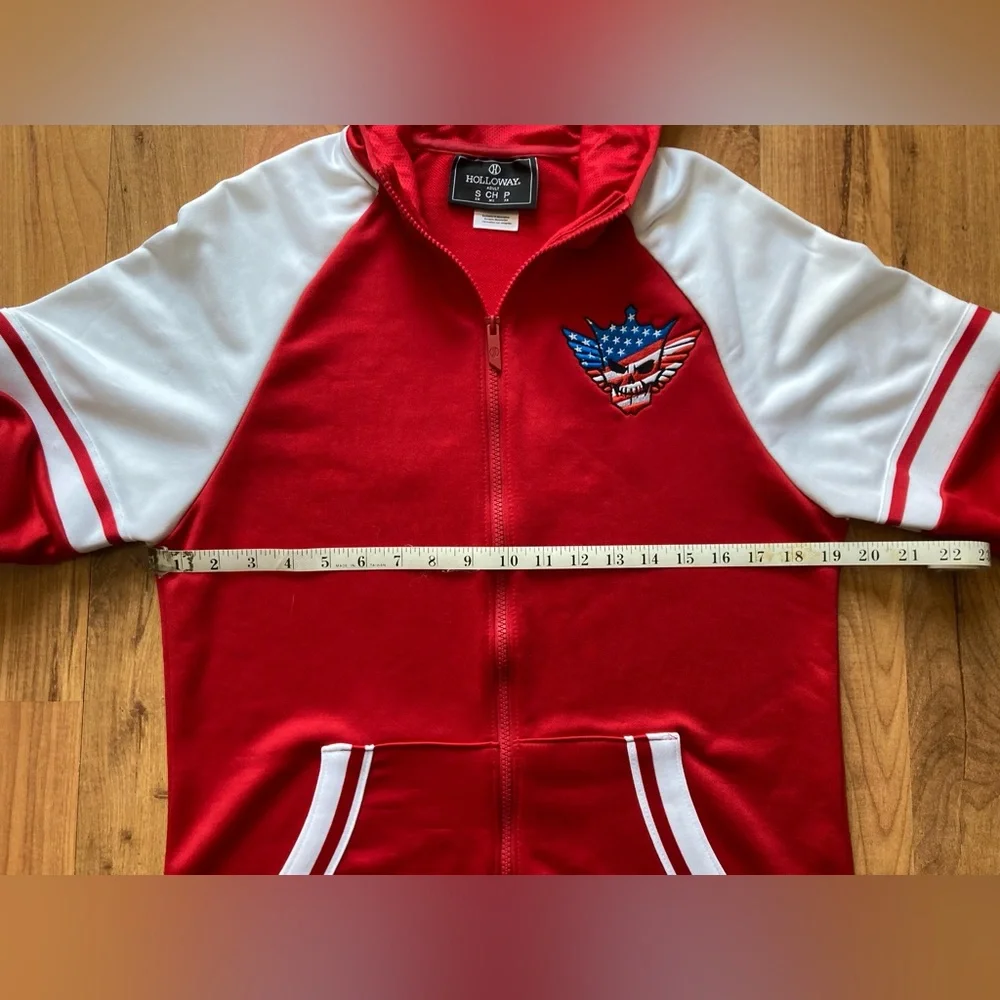 WWE Cody Rhodes Red White Full Zip Hoodie Jacket Nightmare Family Adult Small